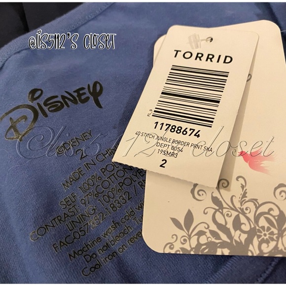 Torrid x Disney Lilo & Stitch Blue Fit & Flare Babydoll Skater Dress 2X 18 20 - Picture 9 of 16